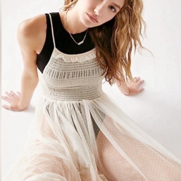 Free People Can't Stop Won't Stop Slip Free Intimately Sheer Maxi Dress SZ XS - Picture 5 of 13